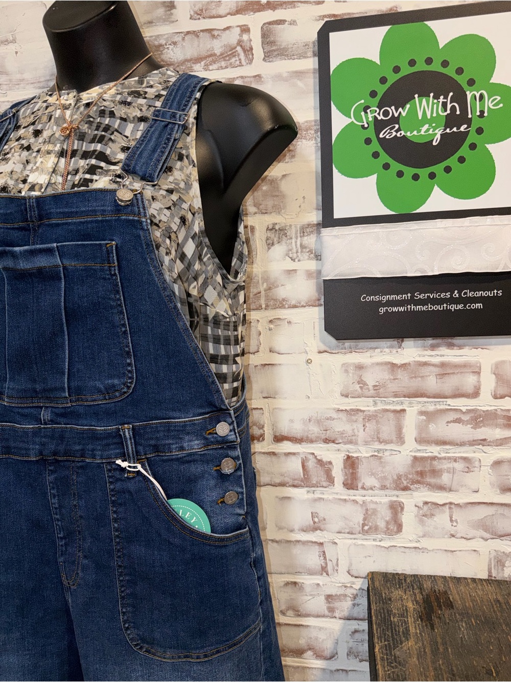Women's Dark Blue Denim Overalls with Wide Legs Large/XL - Picture 2 of 10